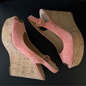 Veronica Beard Women's Dali Suede Peep-Toe Wedge Sandals